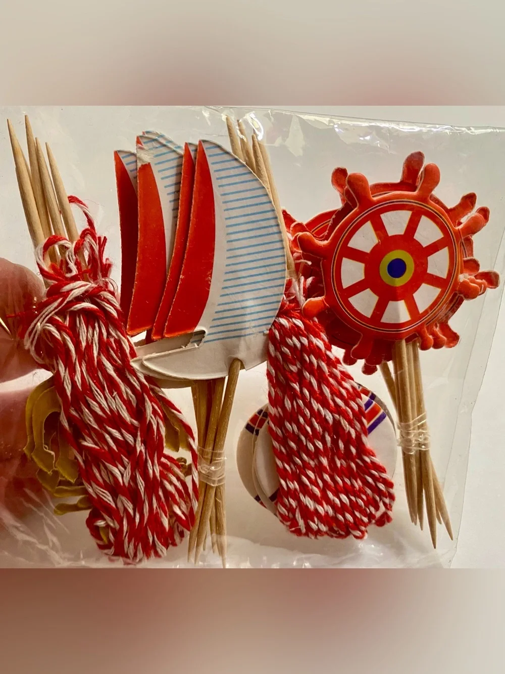 80 Nautical Themed Cupcake Toppers, Sailor Style Party Picks, New